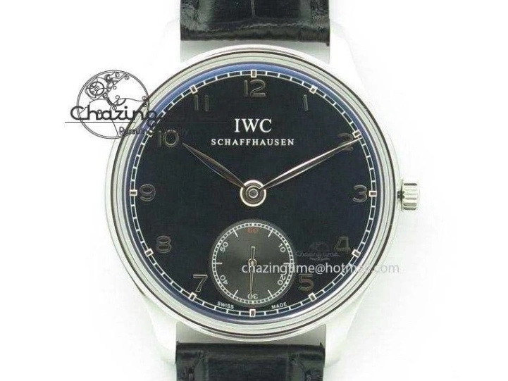 MIROTIME 1223 Effortless Portuguese IW544404 SS White Dial On Black Leather Strap A 7257
